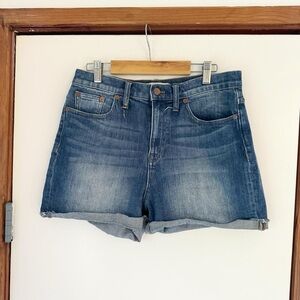 Madewell high waist denim jean cut off shorts with stretch
